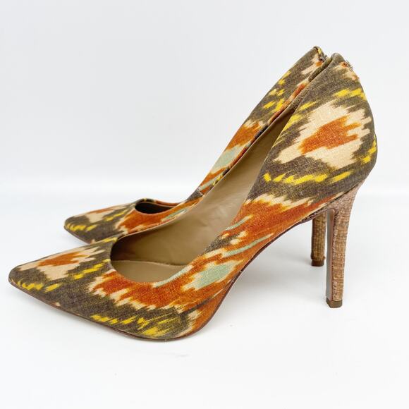 Sam Edelman Hazel Sunset Orange Multi Stiletto Heel Pointy Toe Slip On Pumps 5.5 - Picture 5 of 11